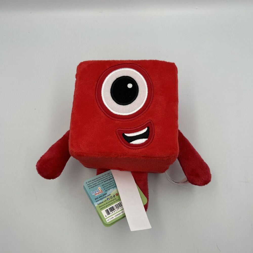 NWT - Numberblocks One Red Plush Stuffed Toy Hand2Mind 2022